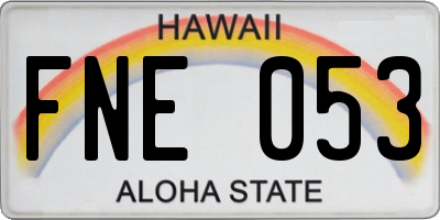HI license plate FNE053
