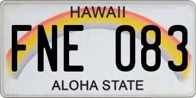 HI license plate FNE083
