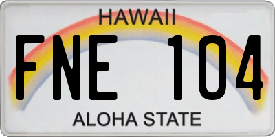 HI license plate FNE104