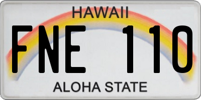 HI license plate FNE110