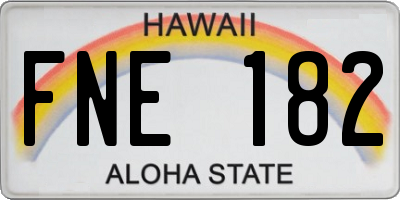 HI license plate FNE182