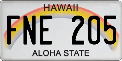 HI license plate FNE205