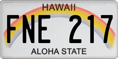 HI license plate FNE217