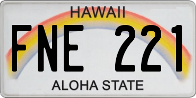 HI license plate FNE221