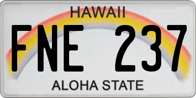 HI license plate FNE237
