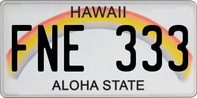 HI license plate FNE333