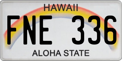 HI license plate FNE336