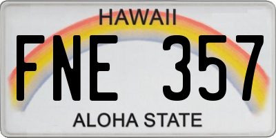 HI license plate FNE357