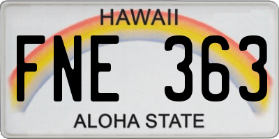 HI license plate FNE363