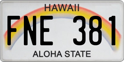 HI license plate FNE381