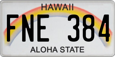 HI license plate FNE384