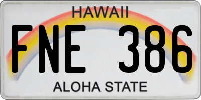 HI license plate FNE386