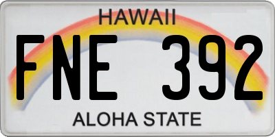 HI license plate FNE392