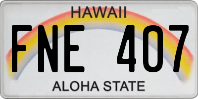 HI license plate FNE407