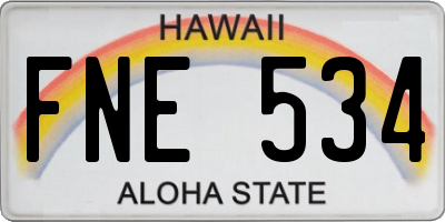 HI license plate FNE534