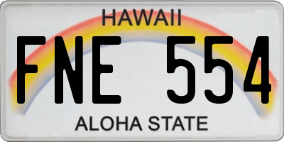 HI license plate FNE554