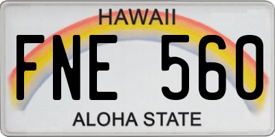 HI license plate FNE560