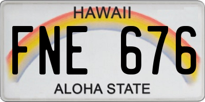 HI license plate FNE676