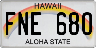 HI license plate FNE680