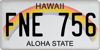 HI license plate FNE756