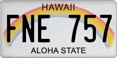HI license plate FNE757