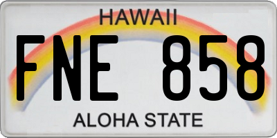 HI license plate FNE858