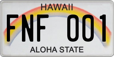 HI license plate FNF001
