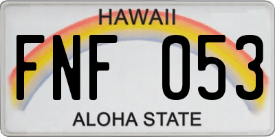 HI license plate FNF053