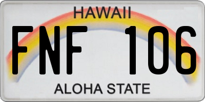 HI license plate FNF106