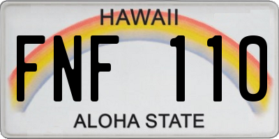 HI license plate FNF110