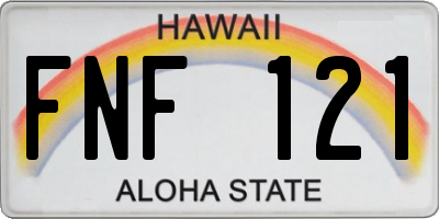 HI license plate FNF121