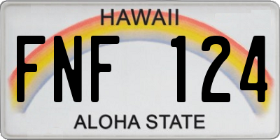 HI license plate FNF124