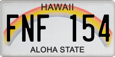 HI license plate FNF154