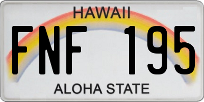 HI license plate FNF195