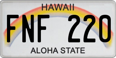 HI license plate FNF220