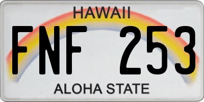 HI license plate FNF253