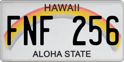 HI license plate FNF256
