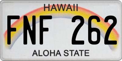 HI license plate FNF262