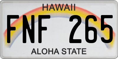 HI license plate FNF265