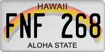 HI license plate FNF268