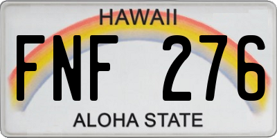 HI license plate FNF276
