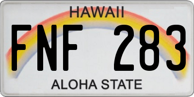 HI license plate FNF283