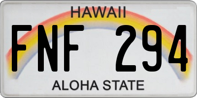 HI license plate FNF294