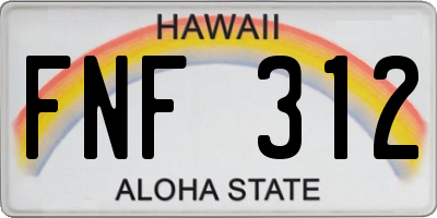 HI license plate FNF312