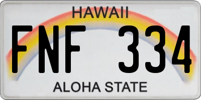 HI license plate FNF334