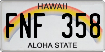 HI license plate FNF358