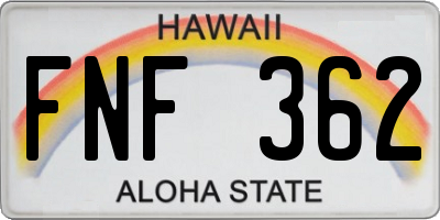 HI license plate FNF362