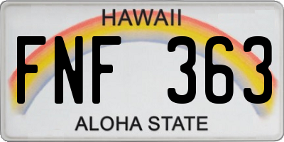 HI license plate FNF363