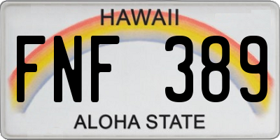 HI license plate FNF389