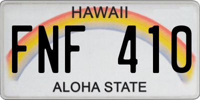 HI license plate FNF410